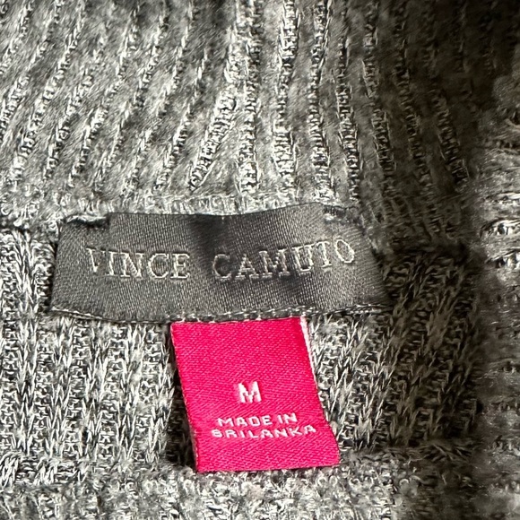 Vince Camuto Gray Ribbed Mock Neck Sweater Women’s Medium - Picture 3 of 5